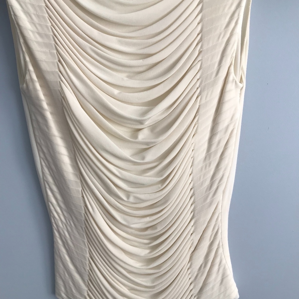 Elie Tahari draped top, cream colored, size M - Picture 2 of 4